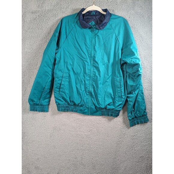 Vintage Hartwell Via Sport Jacket Medium 38-40 Poly Cotton Bluish Green - Picture 1 of 11